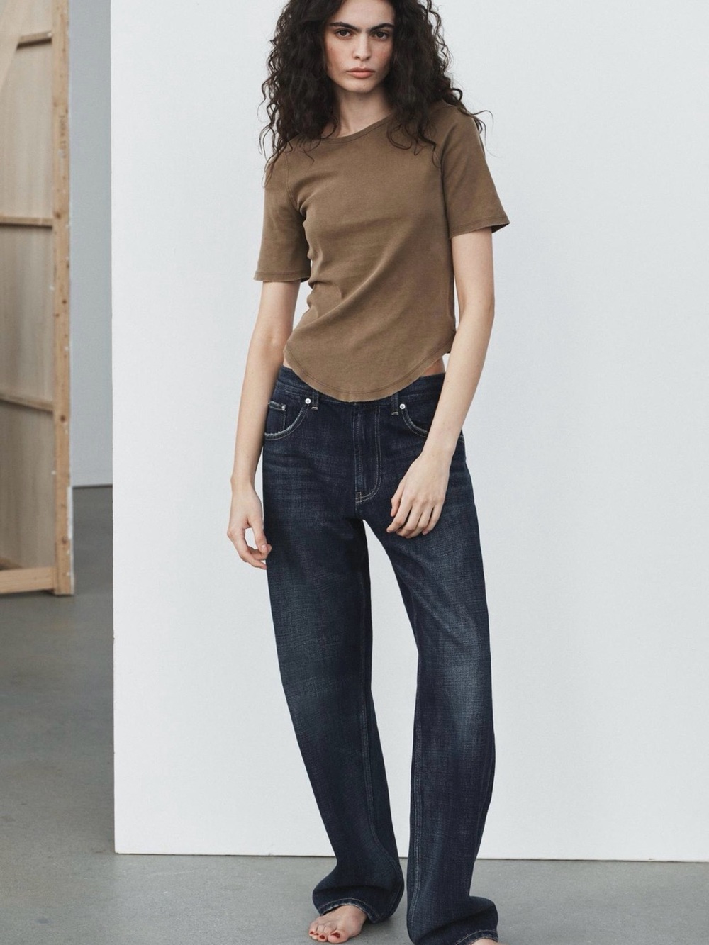 Zara Women tall TRF LOW WAIST BAGGY TAPERED
